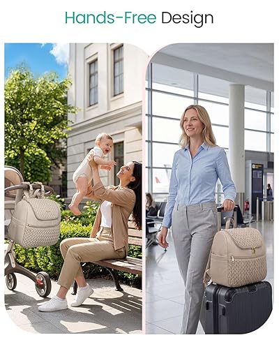 Miniatura 8 de Bolsa de extractor de leche para Spectra S1/S2 y Medela – Bolsa térmica aislada para laptop de 13 pulgadas, mochila para pañales con cambiador –