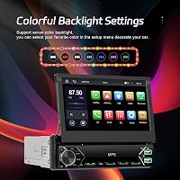 CAMECHO Wireless CarPlay Android autórádió 7" motorozott kijelzővel Bluetooth kihangosítóval 9