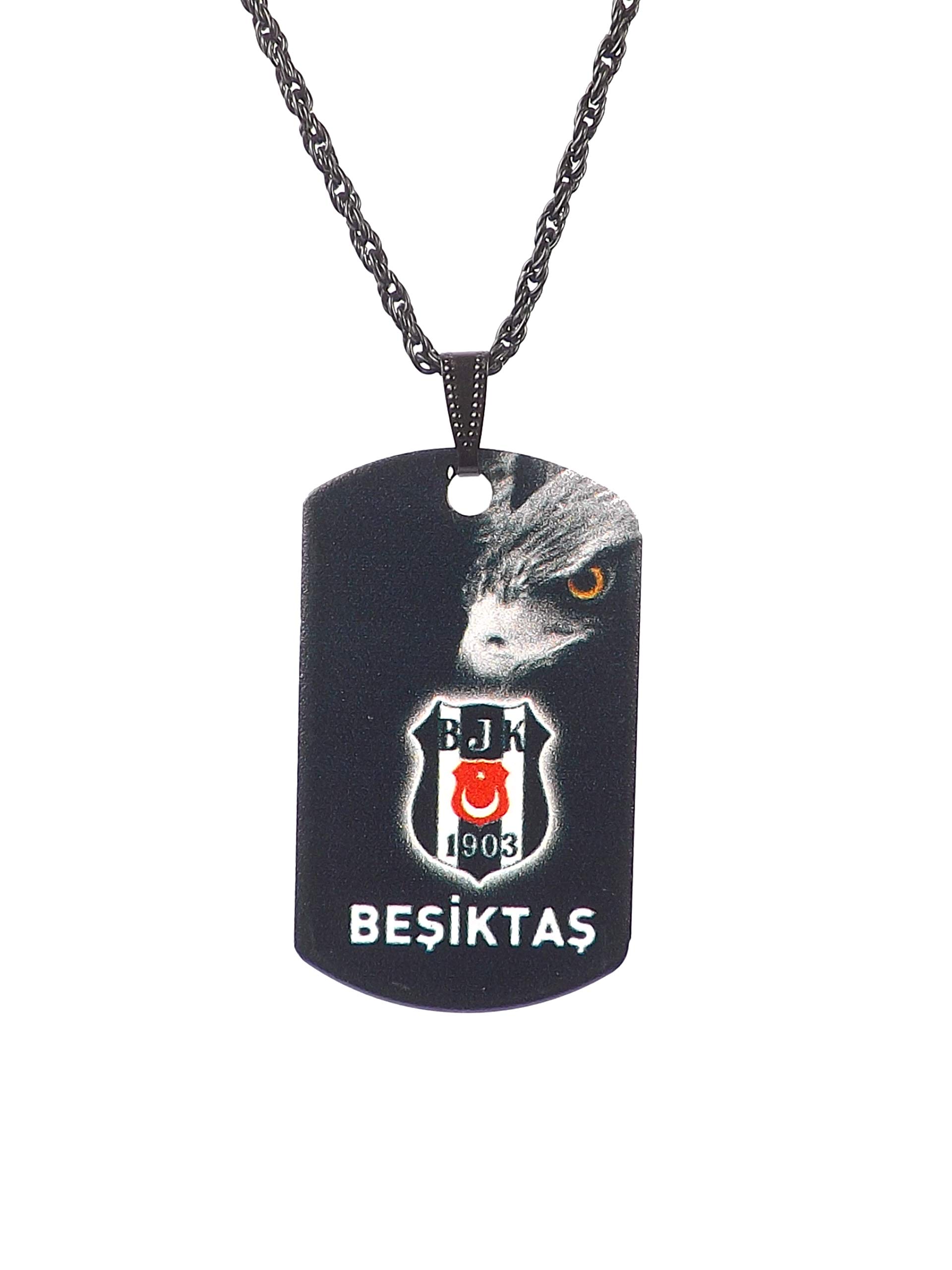 Gök-Türk Künye Unisex Necklace with Pendant Besiktas BJK – Black