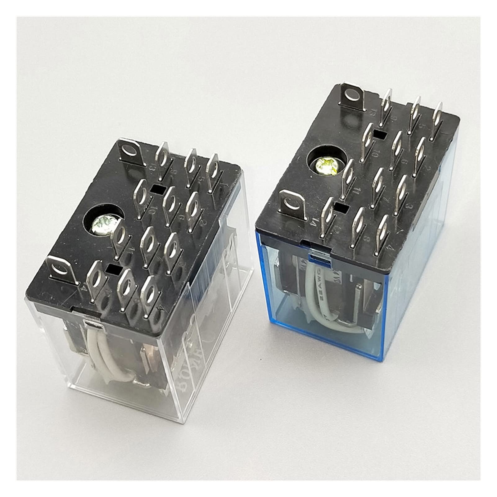 1Pc HH64P AC 110V 220V DC 12V DC 24V 14PIN 10A Contatto Argento Bobina relè di Potenza 4PDT con Base Presa (Color : DC12V)