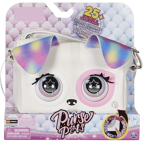 Purse Pets - Rainbow Pup Dog Interactive with Over 25 Sounds and Reactions - Kids Toys for Girls Ages 5 and up, Multicolored