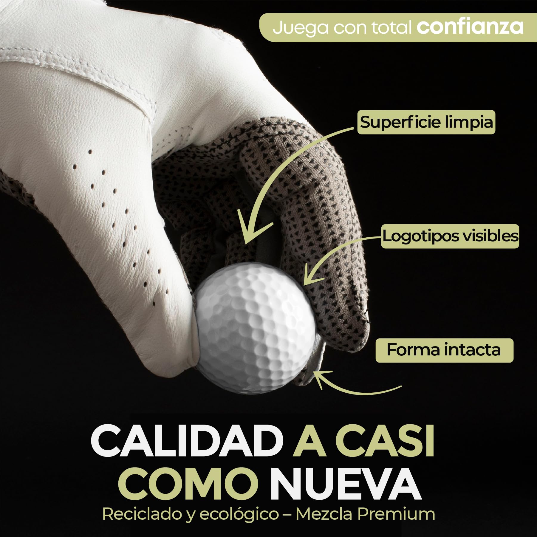 Lionstrike 22 pelotas de golf usadas, pelotas de lago de grado A, marcas mixtas, recicladas, lavadas y limpias, bolsa de almacenamiento de malla ecológica, opciones de mezcla de primera calidad y