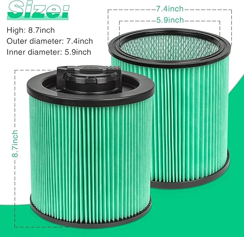 Miniatura 2 de DXVC6914 Filtro de cartucho HEPA de alta eficiencia apto para Dewalt Regular 6-16 galones de aspiradoras húmedassecas para DeWalt DXV06P DXV09P