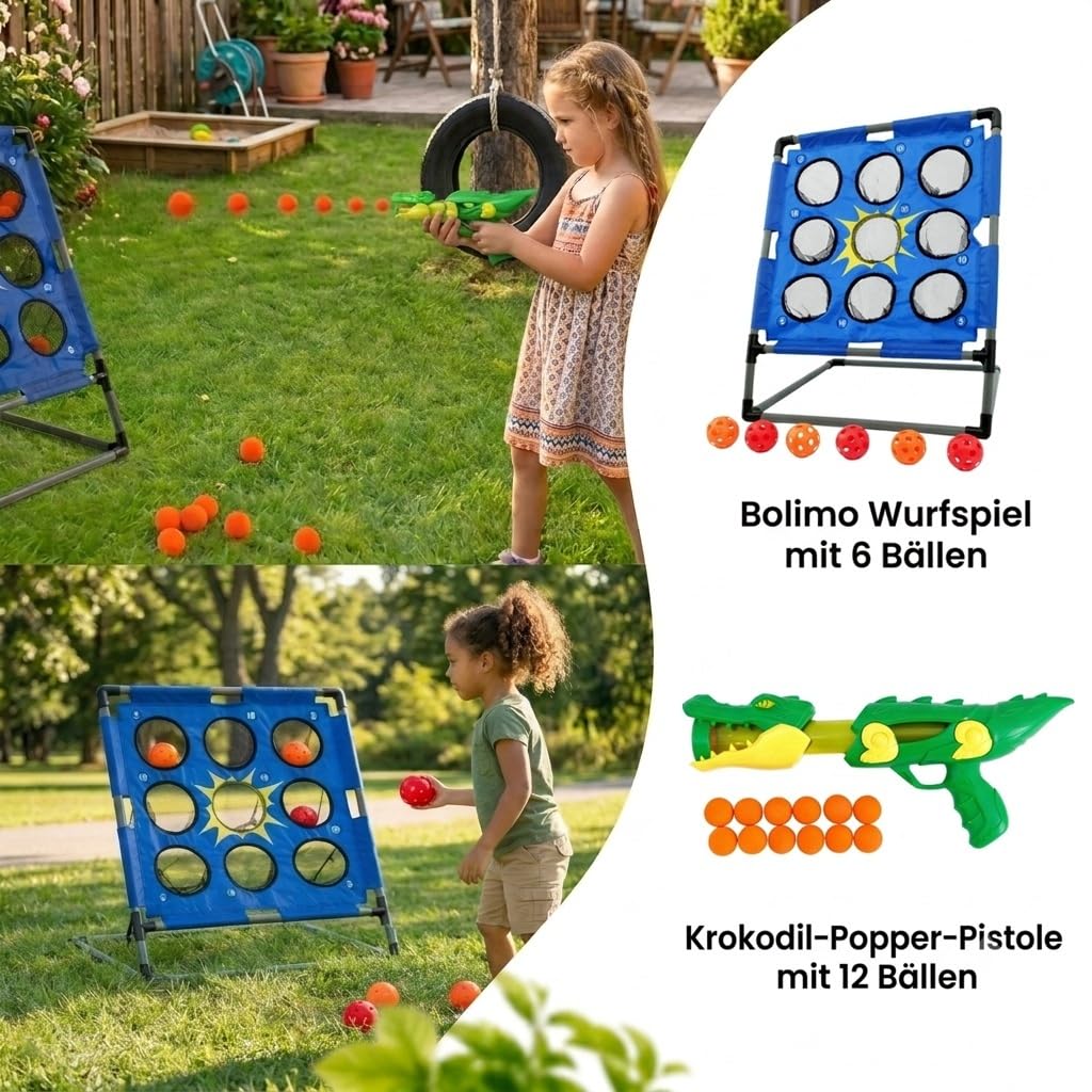 Bolimo Pro Wurfspiel für Kinder und Erwachsene, Ballspiel/Wurfspiel Indoor und Outdoor, Wurfspiel mit Zielscheibe für Garten, Park, Camping