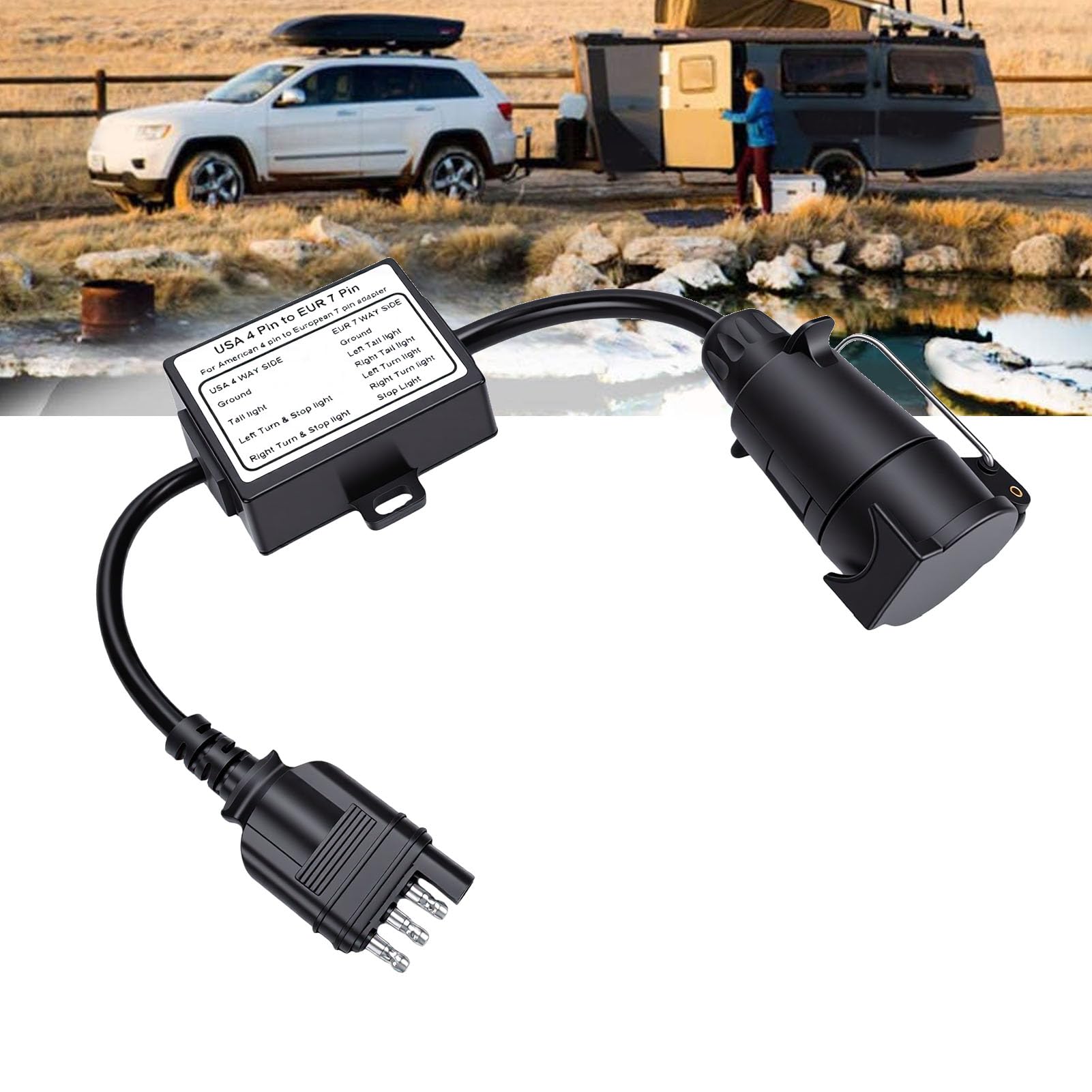 Sorandy Convertidor de Luz de Remolque de 4 Pines a 7 Pines, Compatible con