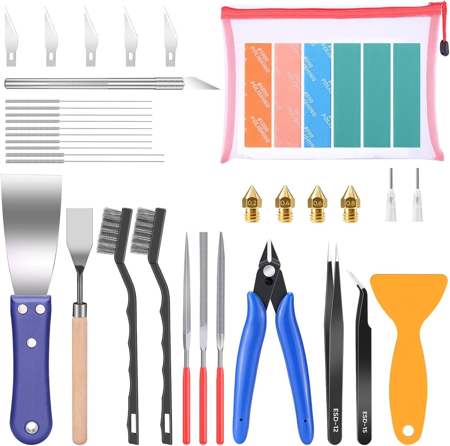 40 Pcs 3D Printer Tools Kit 3D Printer Accessories for All FDM/SLA Printers