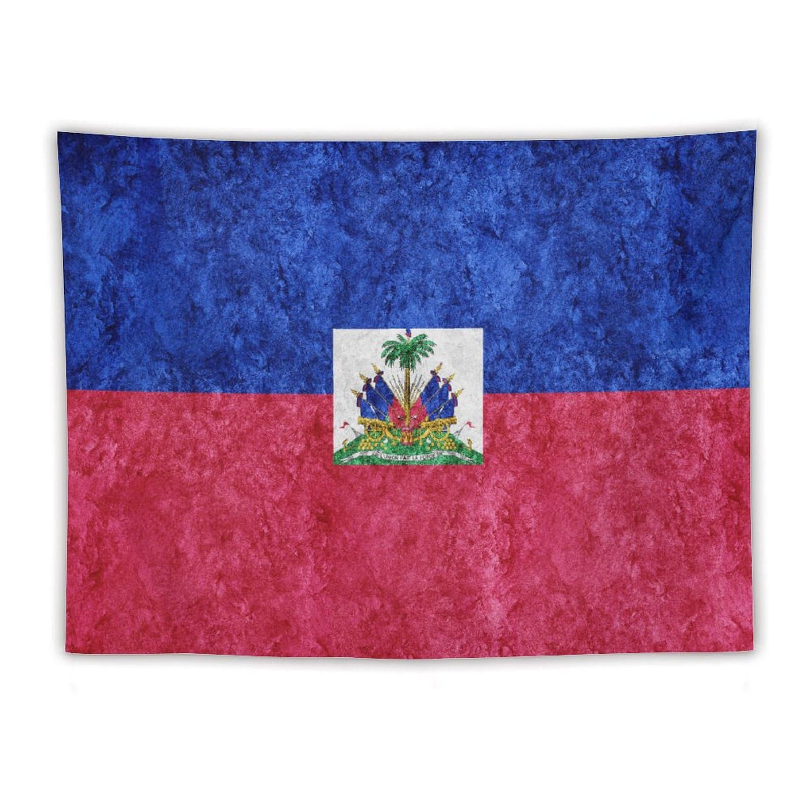 XingFox Haiti Flag Textured Tapestry Wall Hanging, National Flag Art Wall Decoration Tapestry, For Bedroom Living Room Dorm Home Decoration, 60"x80"