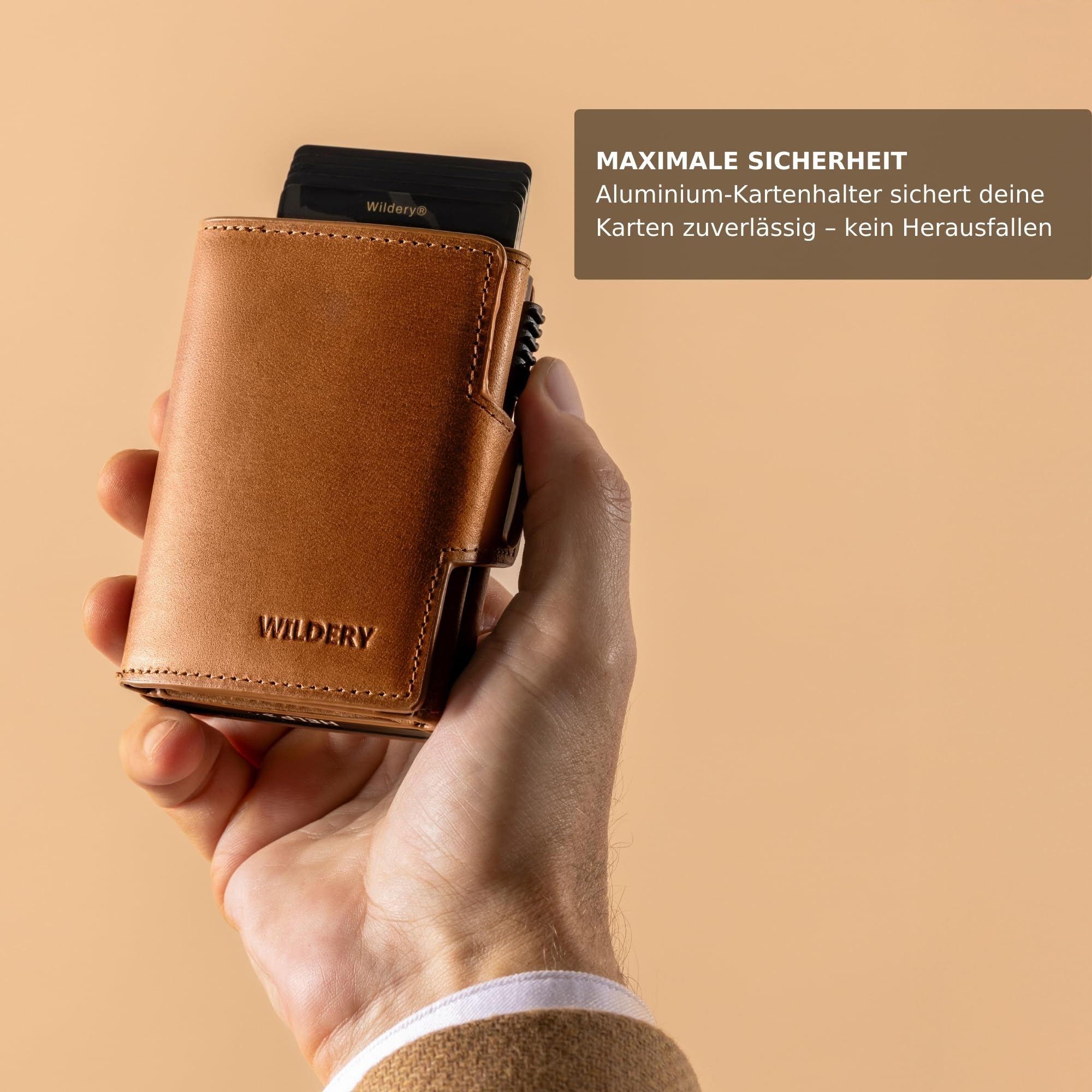 Premium Leder Geldbörse Herren – Slim Wallet aus Echtleder, Smart Wallet, Kartenetui & Kartenhalter, Geldbeutel RFID Schutz, Portemonnaie Männer, Portmonee Herren (Ohne Münzfach, Schwarz)