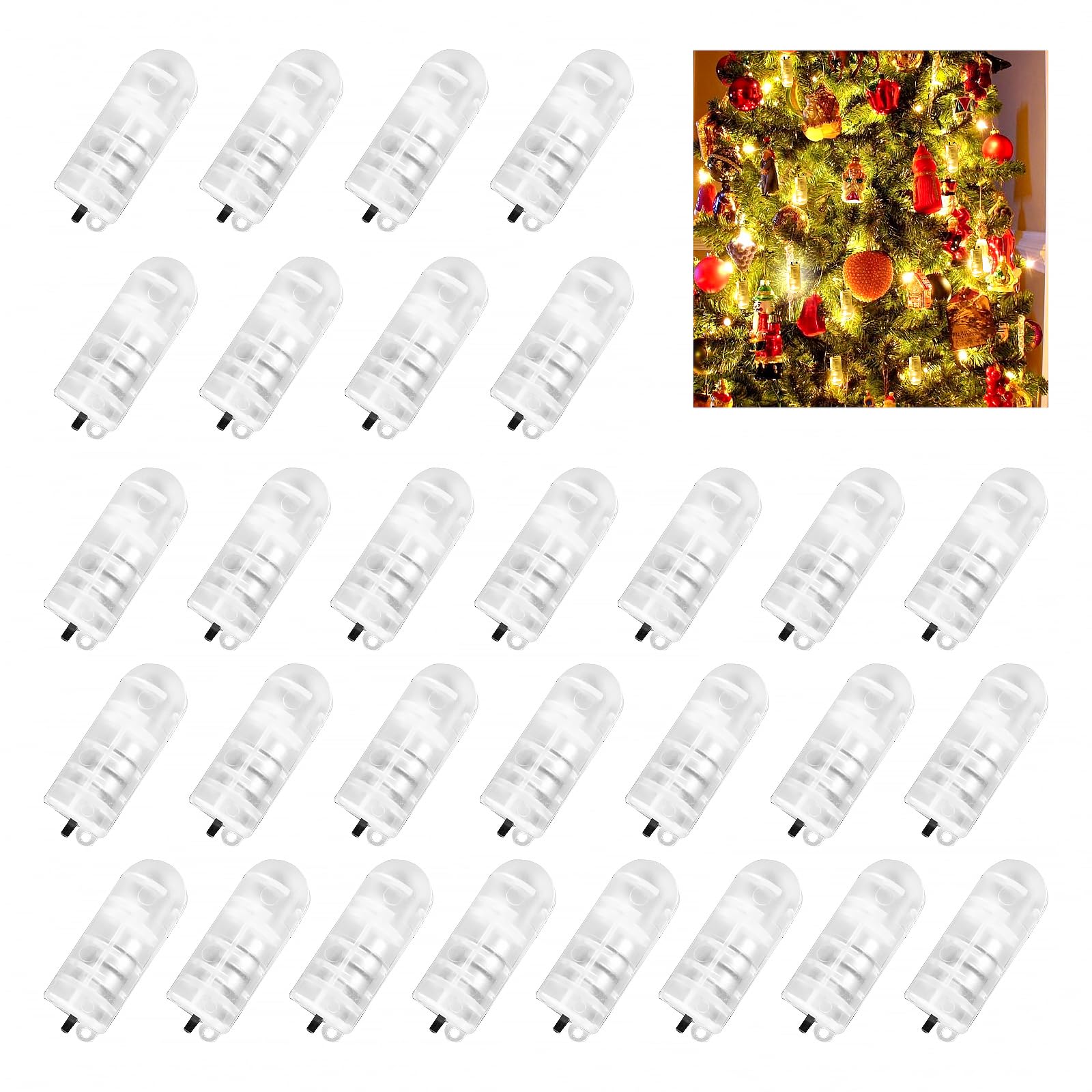 OCCOUMR 30er Set Mini LED Lichter, LED Ballons Lichter Lampions Warmweiß Luftballon Lichter mit Schalter für Ballon Papier Laterne Weihnachten Hochzeit Party Geburtstag (Warmweiß)