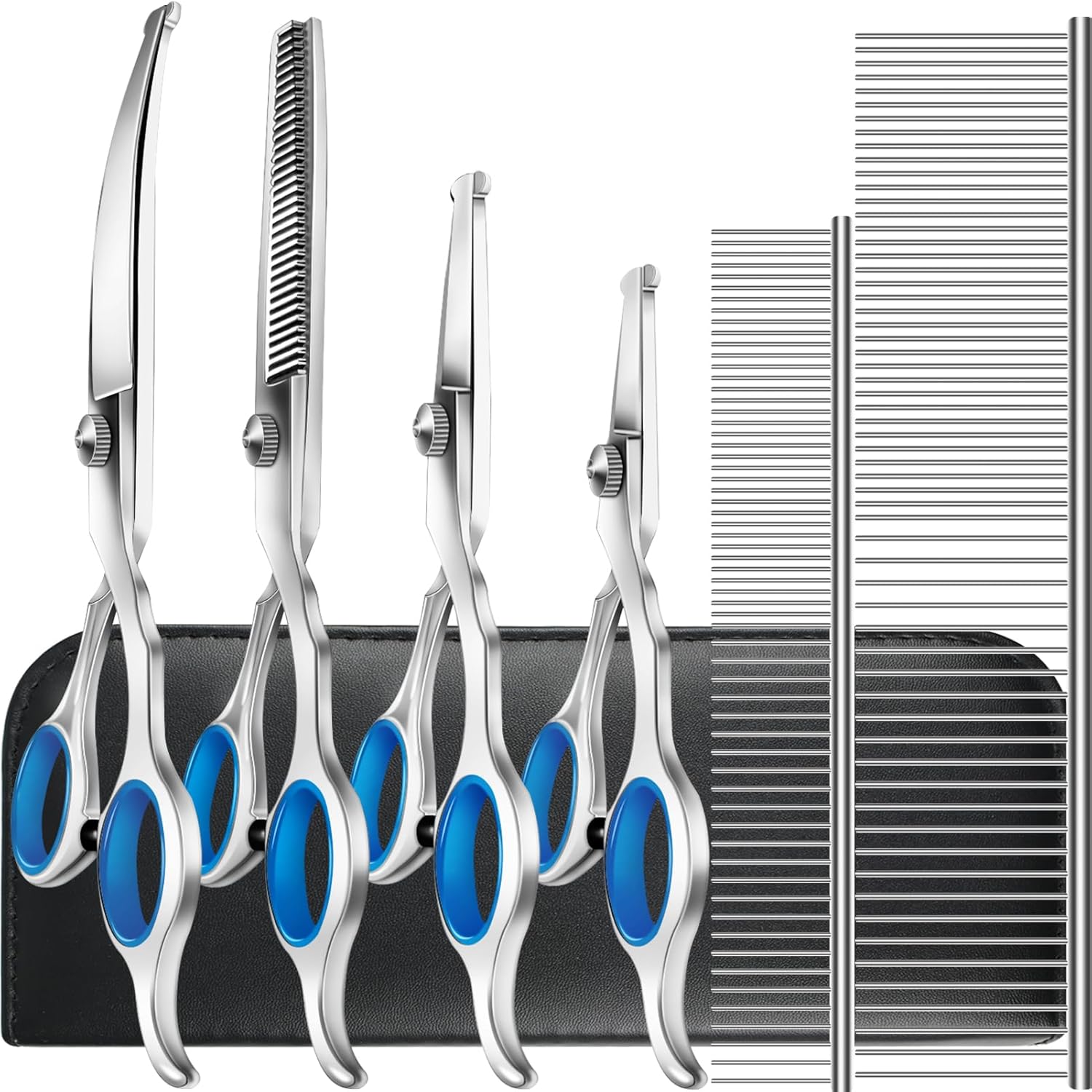 Niura 7 in 1 Professional Pet Grooming Kit – Grooming Scissors Kit Set for Dog & Cat Niura 7 in 1 Professional Pet Grooming Kit – Grooming Scissors Kit Set for Dog & Cat
