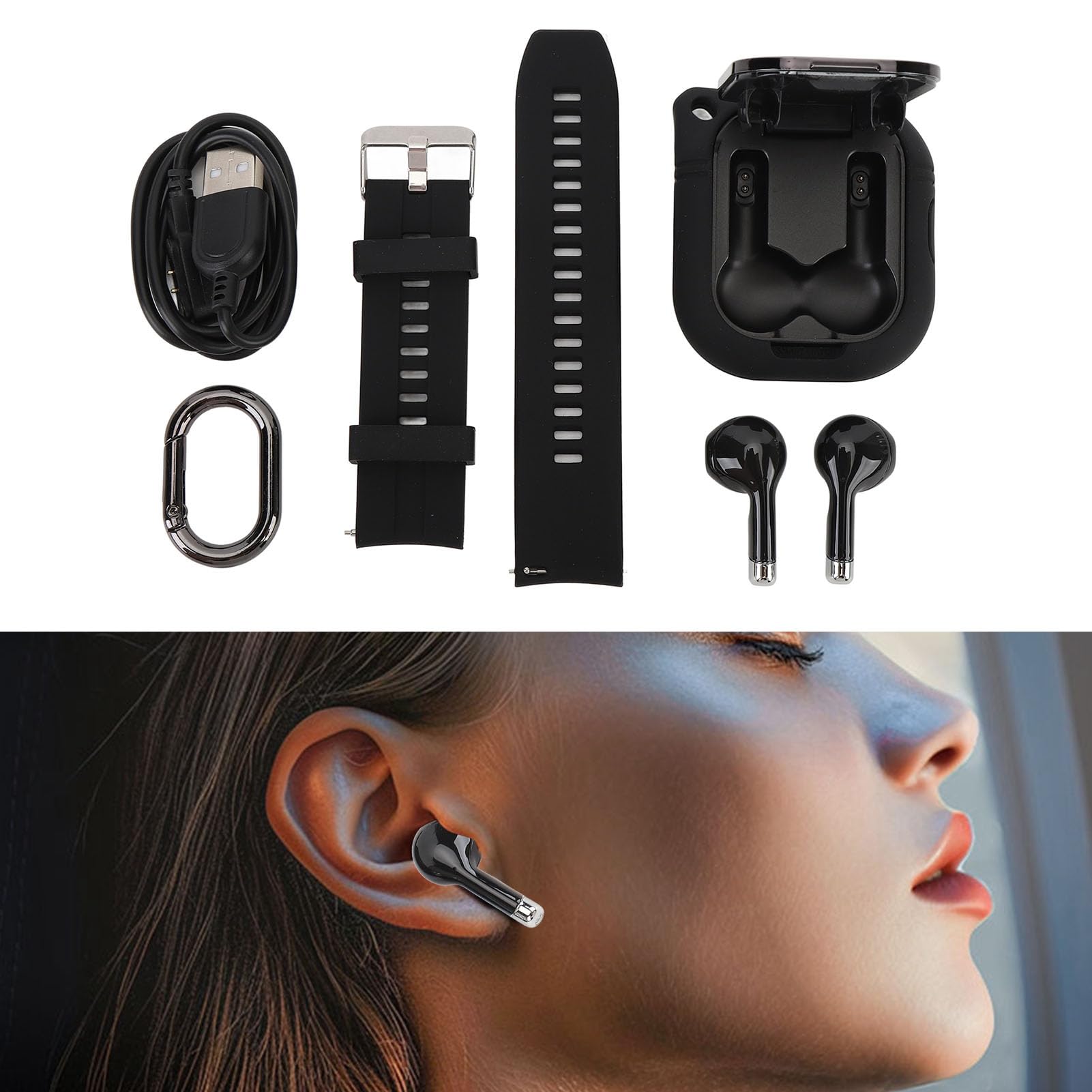 Ejoyous Reloj Inteligente 2 en 1 con Auriculares, Pantalla TFT de 2.01