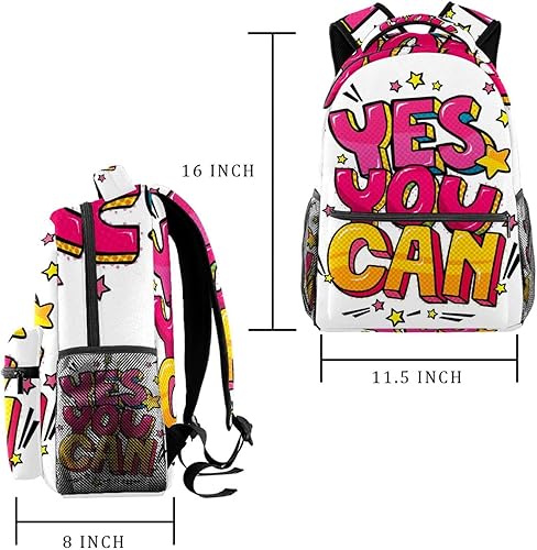 Miniatura 2 de VBFOFBV Travel Backpack for Women, Hiking Backpack Outdoor Sports Rucksack Casual Daypack, Yes You Can Cartoon Three-Dimensional Text