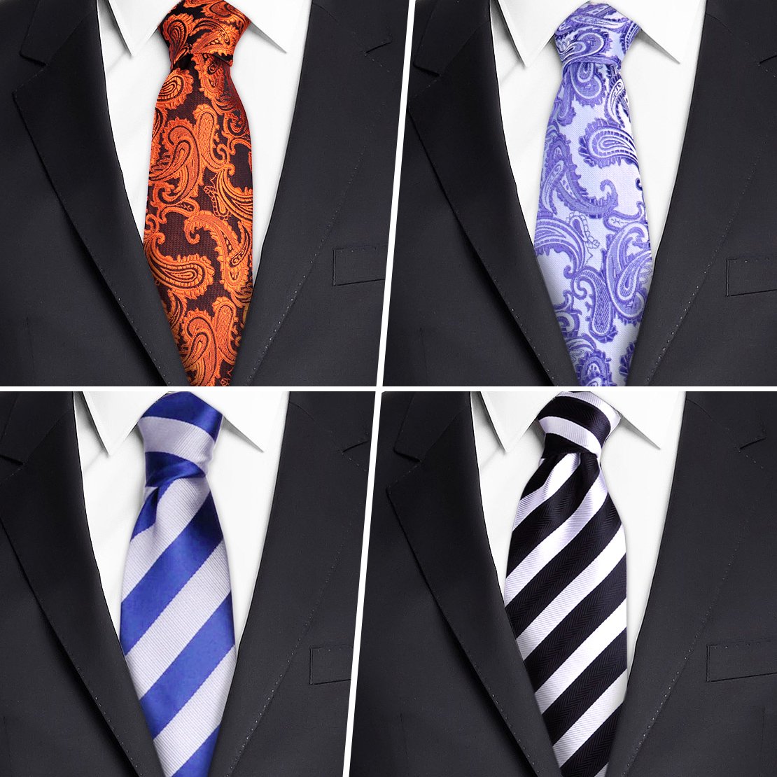 Hombres Paisley Corbata diseño de Rayas Jacquard Corbata Tejido Regalo Set 1