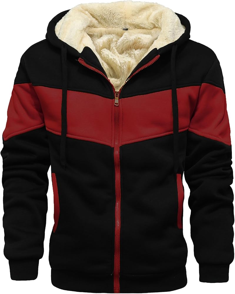 AIELVIN Men's Winter Fleece Thermal Jackets for Men Sherpa Lined