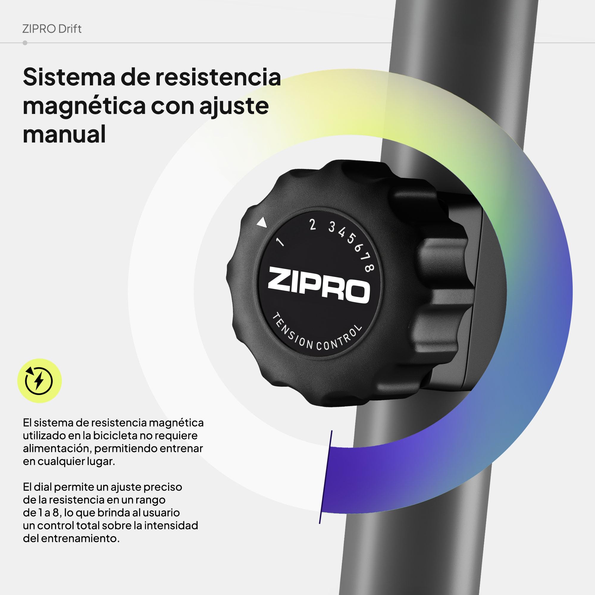 Zipro Bicicleta de entrenamiento en casa Drift, Bicicletas estáticas, magnética, Bicicleta ergométrica 120kg, de interior