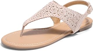 Women's Rhinestone Casual Wear Cute Gladiator Flat Sandals Beach Dressy T-Strap Thong Sandals