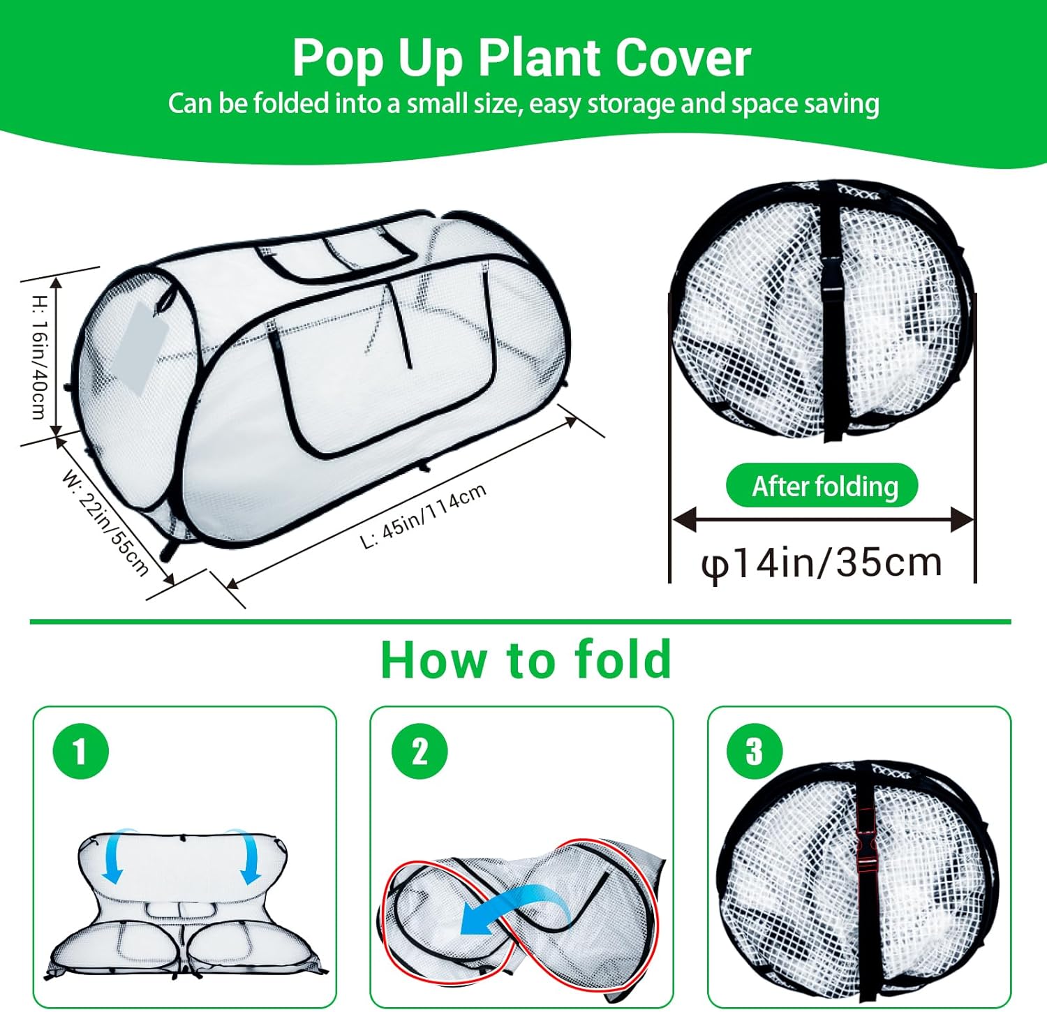 Garden Covers for Raised Beds, Pop Up Raised Garden Bed Cover, Garden Row Plants Cover Accelerator, Greenhouse Cover for Protecting Seedlings Fruits Vegetable Rows 45" L x 22" W x 16" H(2 Pack)