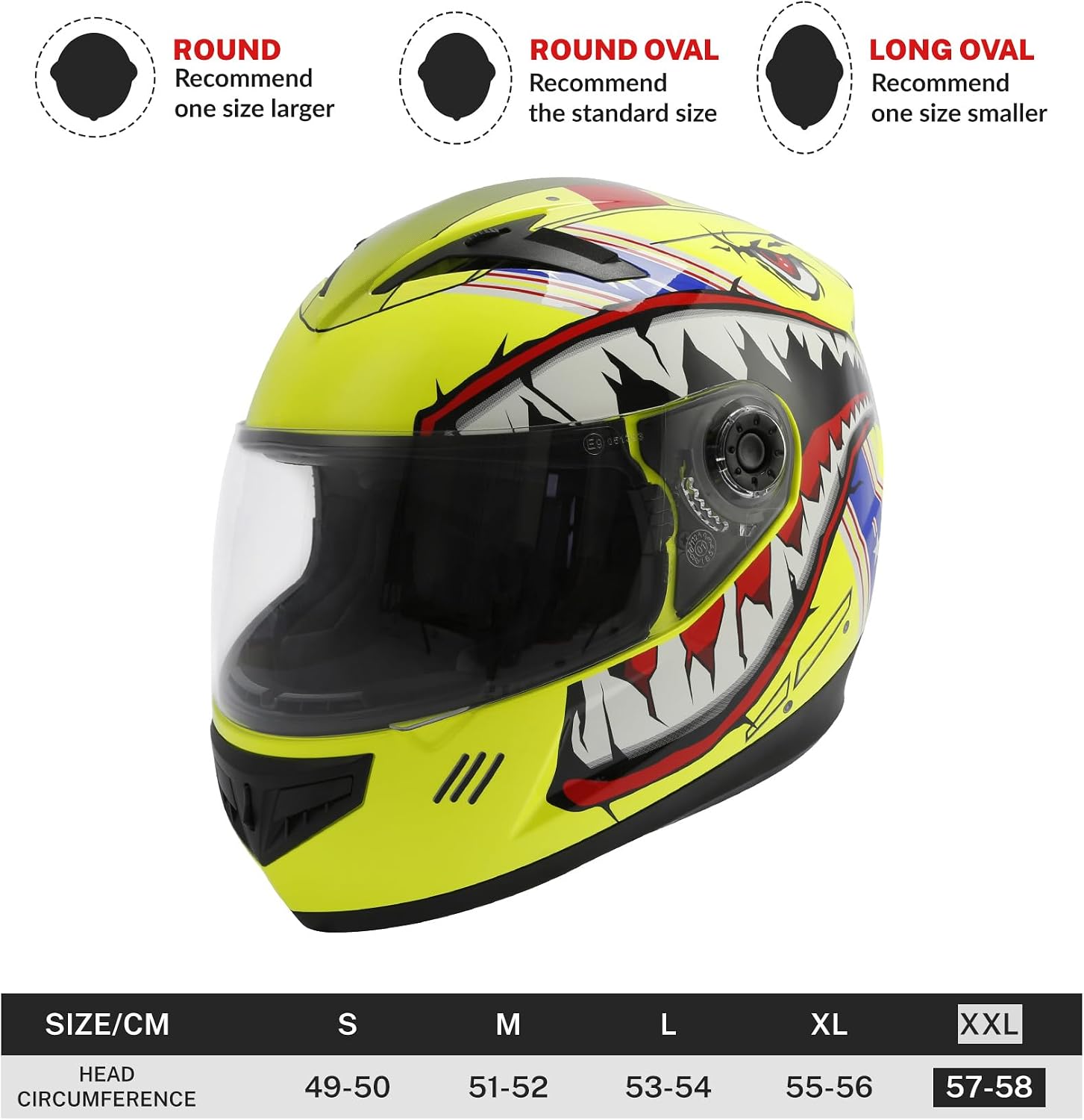 XFMT DOT Youth Kids Motorcycle Full Face Helmet Street Dirt Bike ATV BMX Off-Road Helmet Shark Pattern