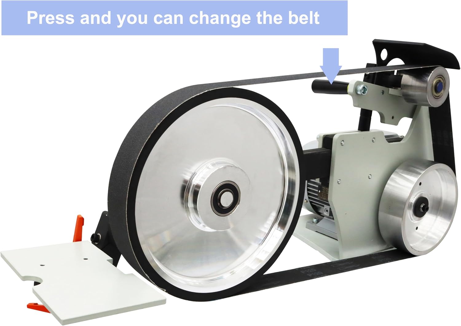 TECHTONGDA Belt Sander Grinder Variable Speed 72inch Belt with 3 Grinding Wheel Bench for Knives Cutting Tools without Base 220V