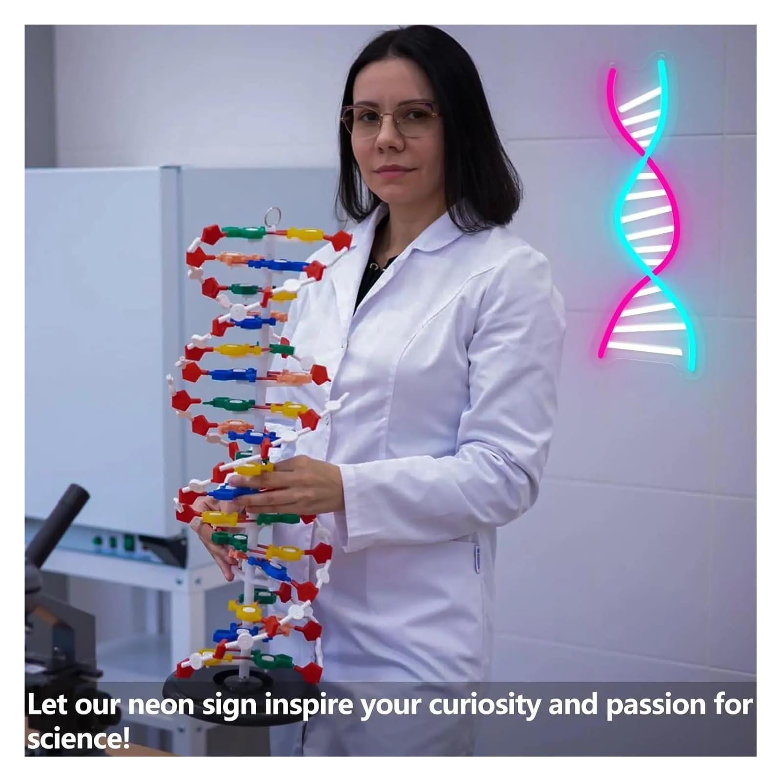 Insegna al Neon DNA Doppia Elica Neon Sign Luce Per Insegnante Di Scienze Studenti Aula Lab Sala Da Gioco Arredamento Camera Da Letto 40cmx15cm/15.7inx5.9in