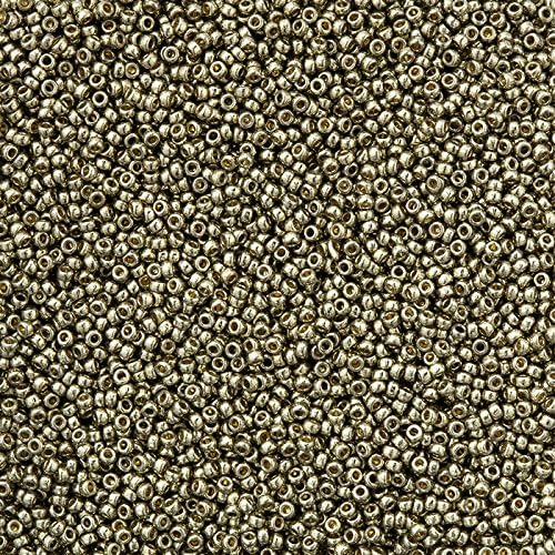 Miyuki Seed Beads 15/0 Duracoat Galvanized Light Smoky Pewter 8.2g 15-4221