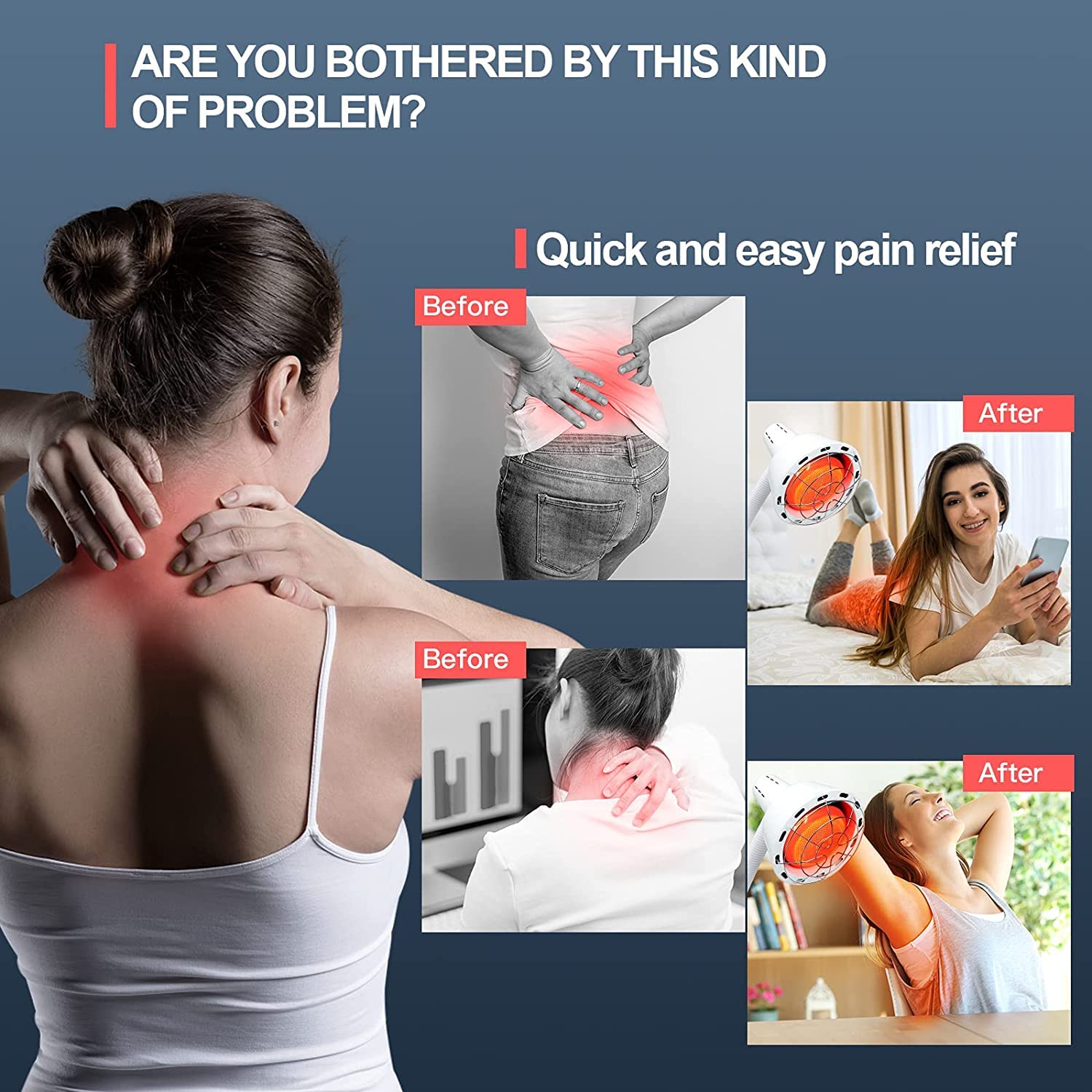 275W Infrared Light Therapy Lamp for Body Face Pain - Near Infrared Heat Lamp With Flexible Arm and Remote Control - Home Salon Use 275W Infrared Light Therapy Lamp for Body Face Pain - Near Infrared Heat Lamp With Flexible Arm and Remote Control - Home Salon Use