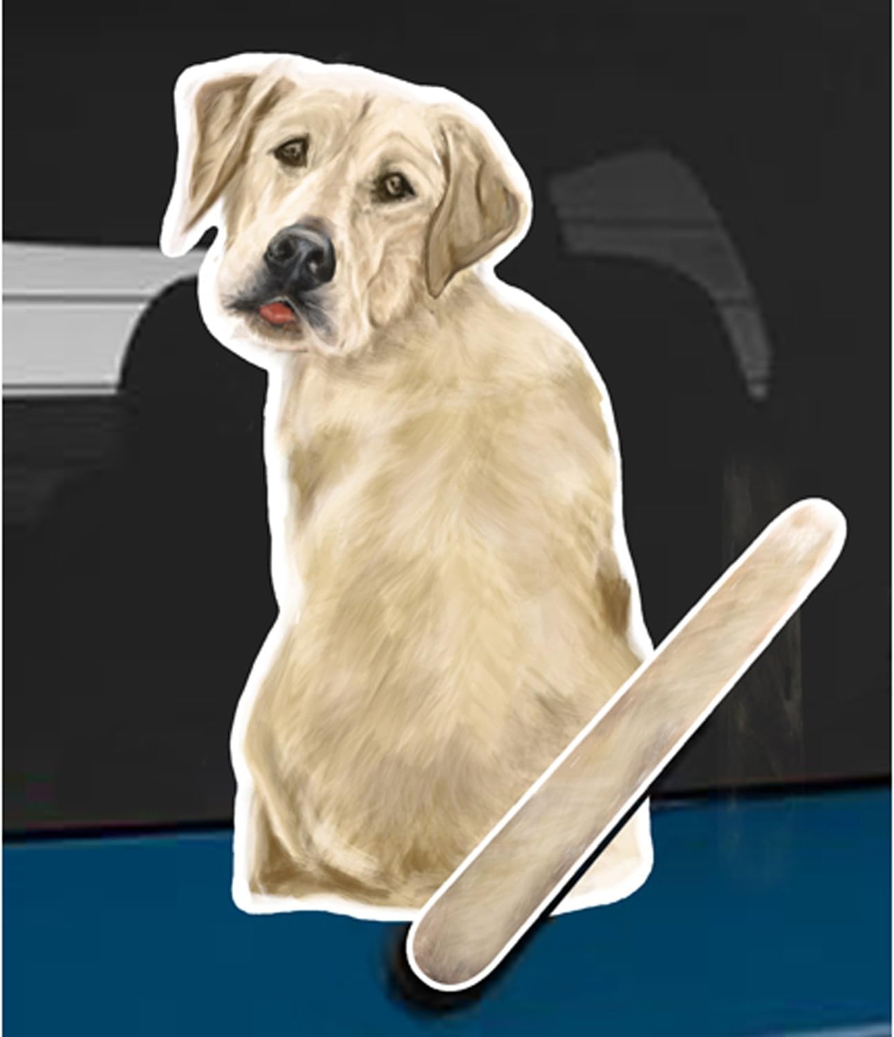 Yellow Lab Dog car Rear Wiper Sticker Decal