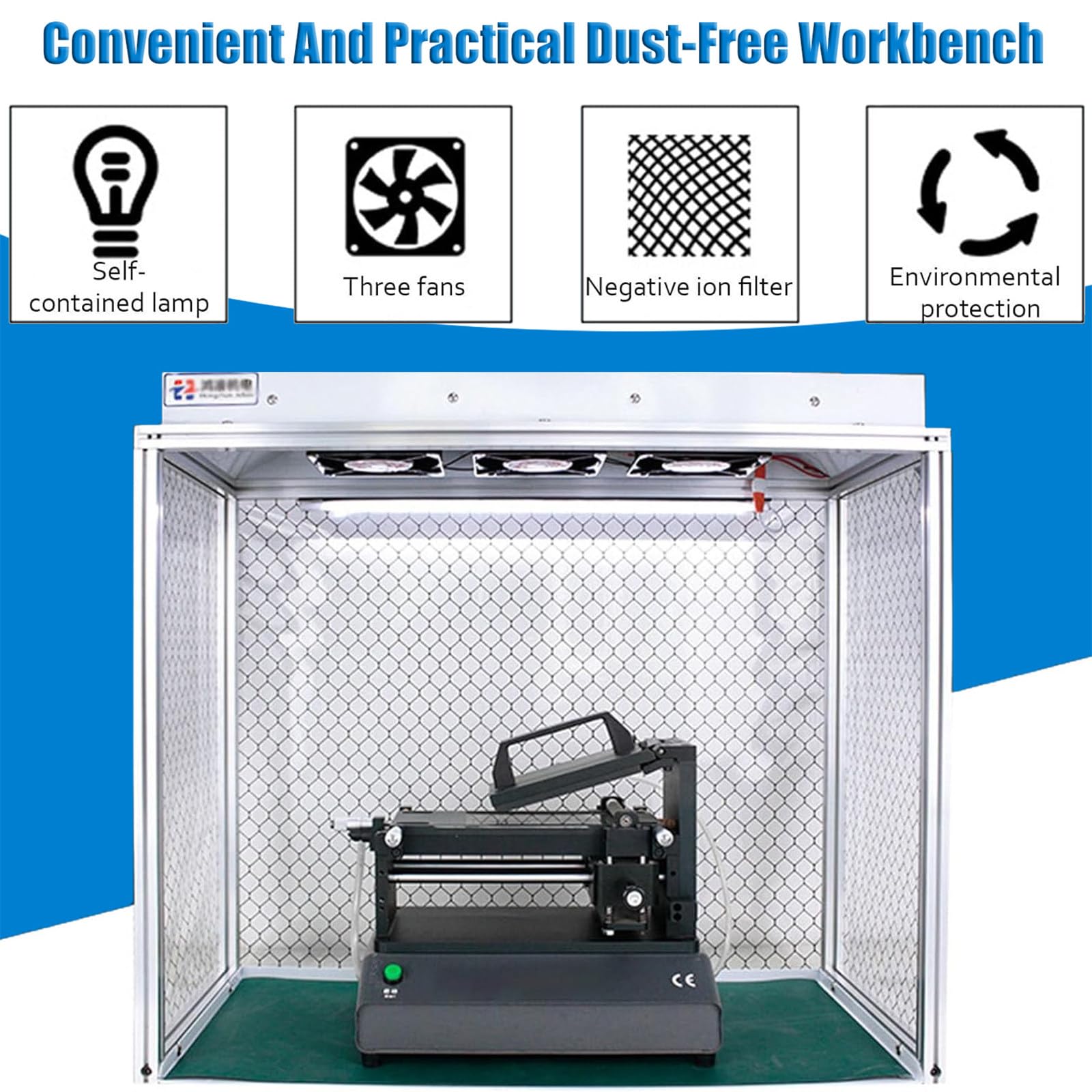 Campana de Flujo laminar Vertical, Banco de Limpieza de Flujo de Aire, con Filtro HEPA y área de Trabajo de 26x12x20 Pulgadas, para reparación/Taller/Laboratorio de teléfonos,220V