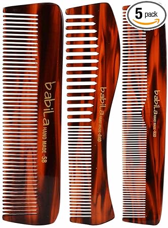 Babila Multicolour Plastic Handmade Comb Set, 40 g (Pack of 5)