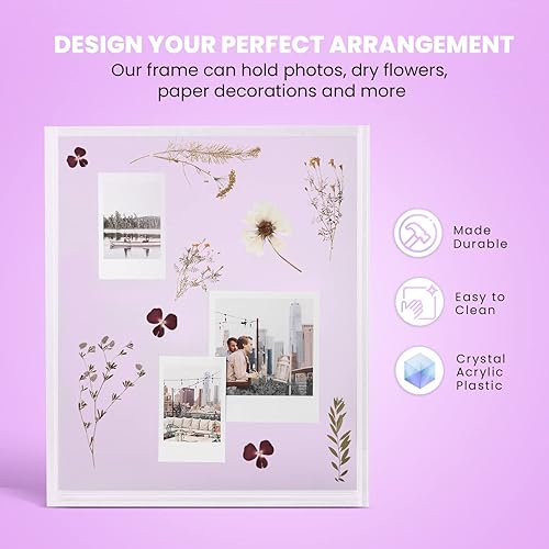 Miniatura 4 de Elil Polaroid & Fujifilm - Marco de fotos flotante de acrílico transparente de 11.8 x 10.2 pulgadas con capacidad para fotos de 8 x 10 pulgadas o 12