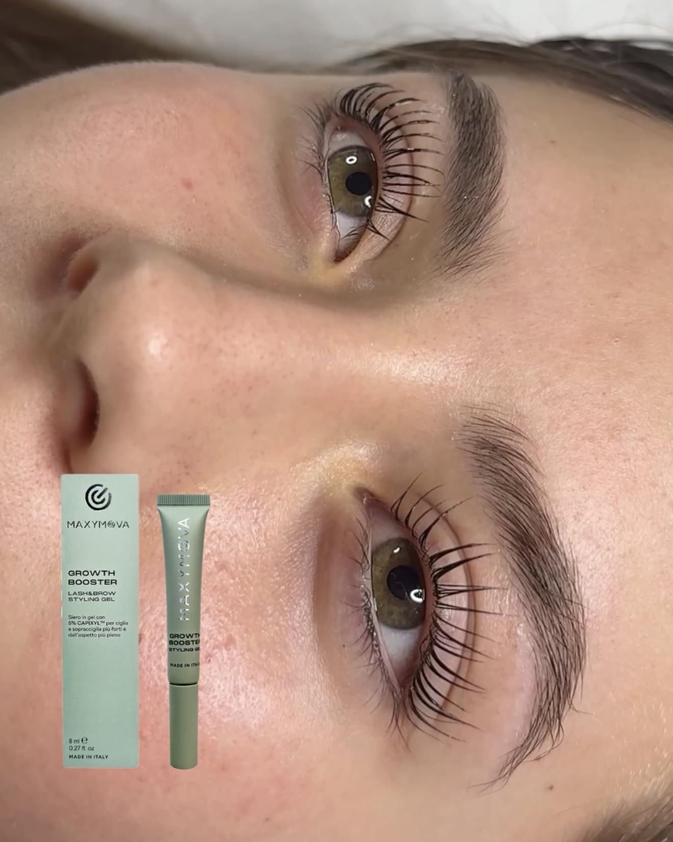MAXYMOVA Growth Booster – Gel Siero Avanzato Ciglia e Sopracciglia con 5% Capixyl™ per ciglia e sopracciglia più forti e dall'aspetto più pieno e per fissare la curvatura dopo la Laminazione.