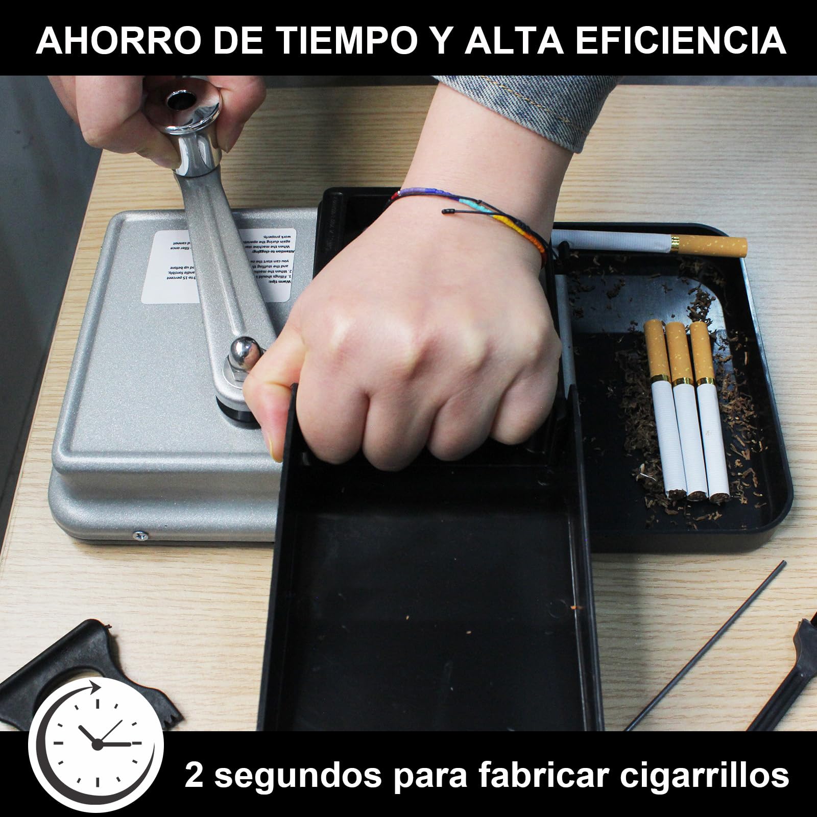 BeGrit Máquina de Llenado de Cigarrillos de 8mm Maquina de Tabaco con Étui