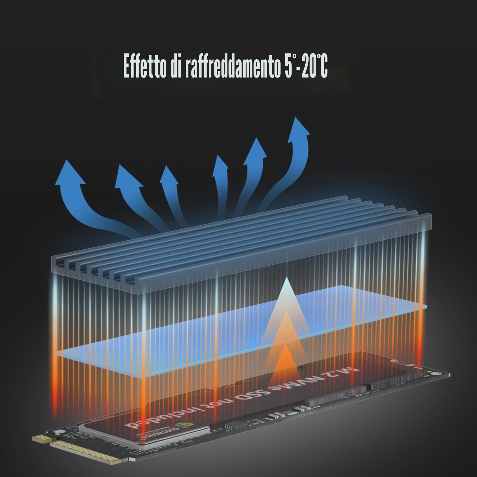 GLOTRENDS PA09-HS Adattatore da M.2 NVMe a PCIe 4.0 X4 con dissipatore M.2 per 2280/2260/2242/2230 SSD M.2 NVMea