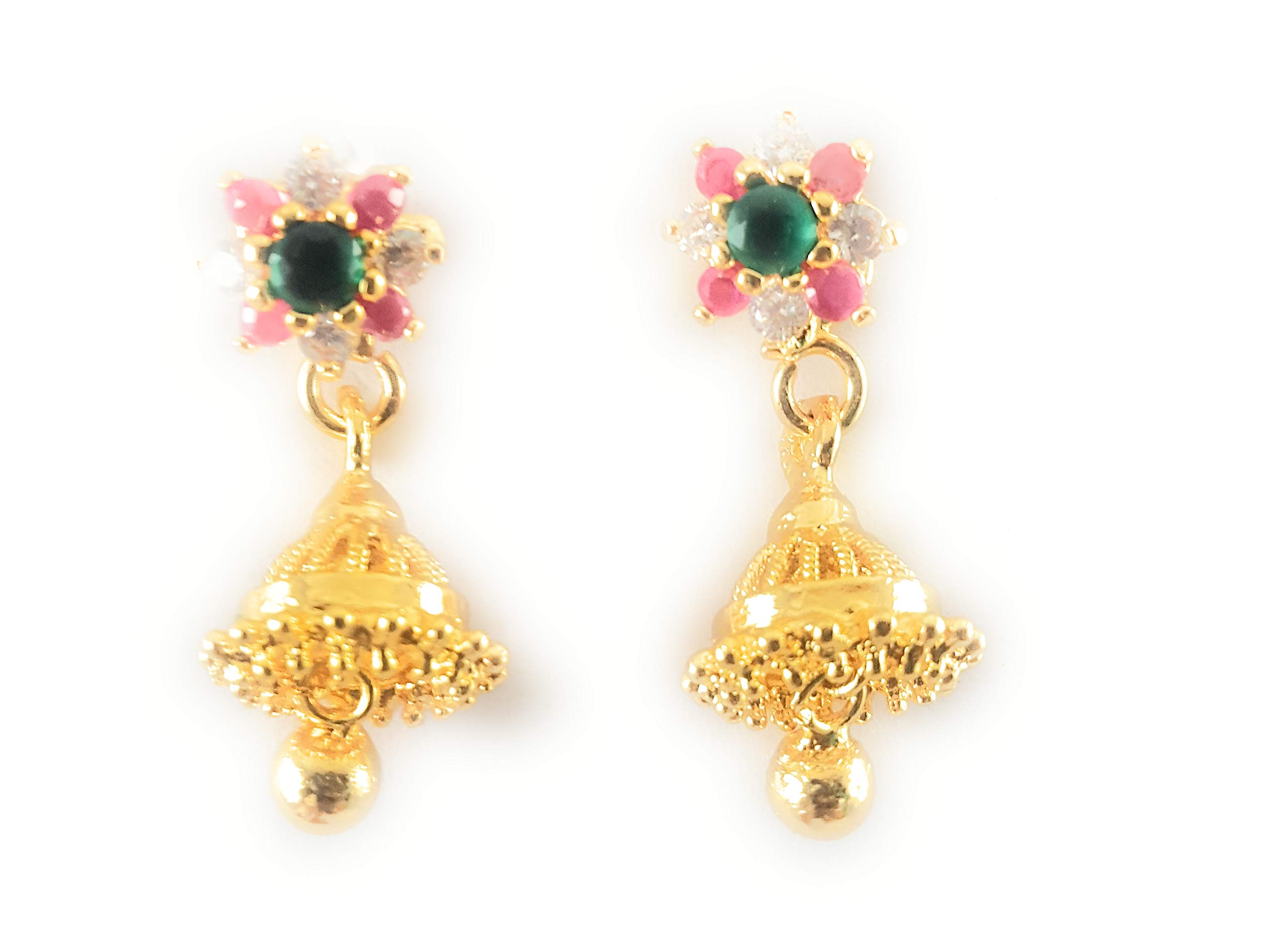AFJ GOLD One Gram Gold Plated Stone Earring for Women And Girls (B0813P2J5R) Amazon Price History, Amazon Price Tracker