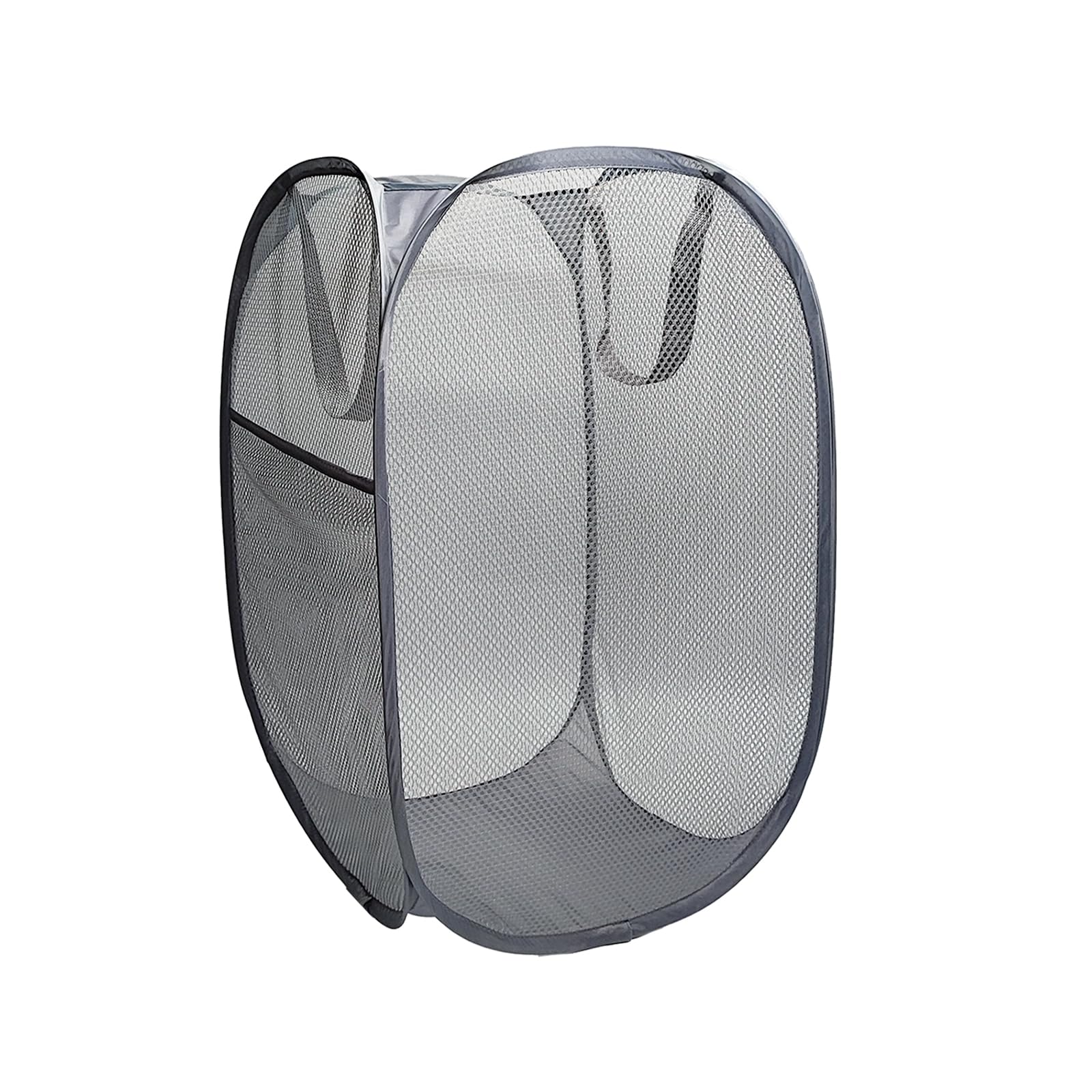 The upgraded pop-up laundry basket features a breathable side pocket mesh design making it ideal for rooms apartments