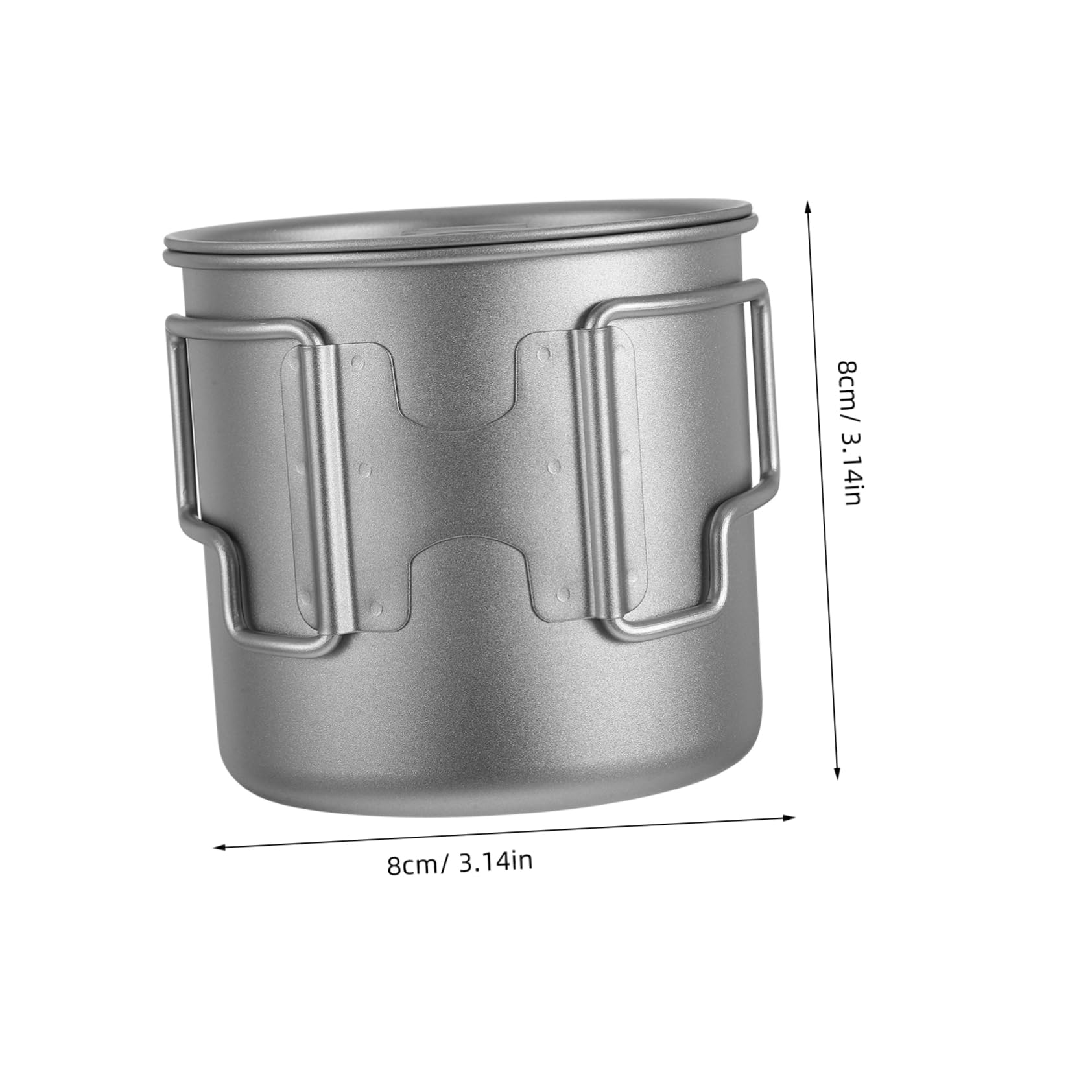 Mipcase Becher isolierten mit Titan Kaffeebecher und Griff Klappbarem Deckel Singlelayer Faltbarer Design mit Aufbewahrungstasche Outdoor für Picknicks für Camping