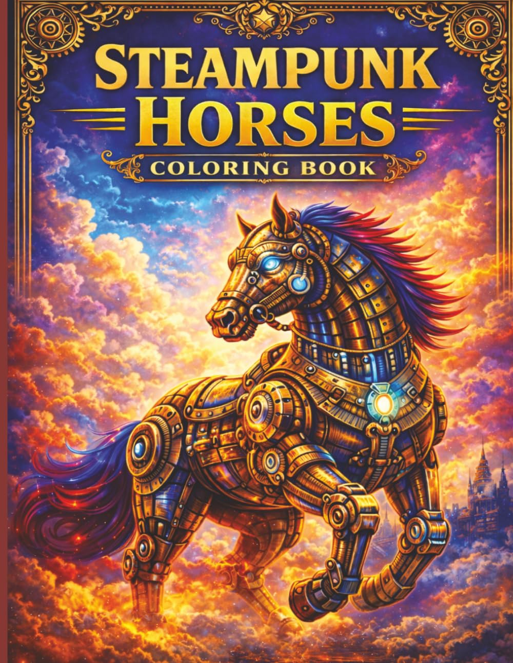 Steampunk Horses Coloring Book: Mechanical Stallions, Clockwork Pegasi and Victorian Steam Worlds (Magical Horses Coloring Book Series)