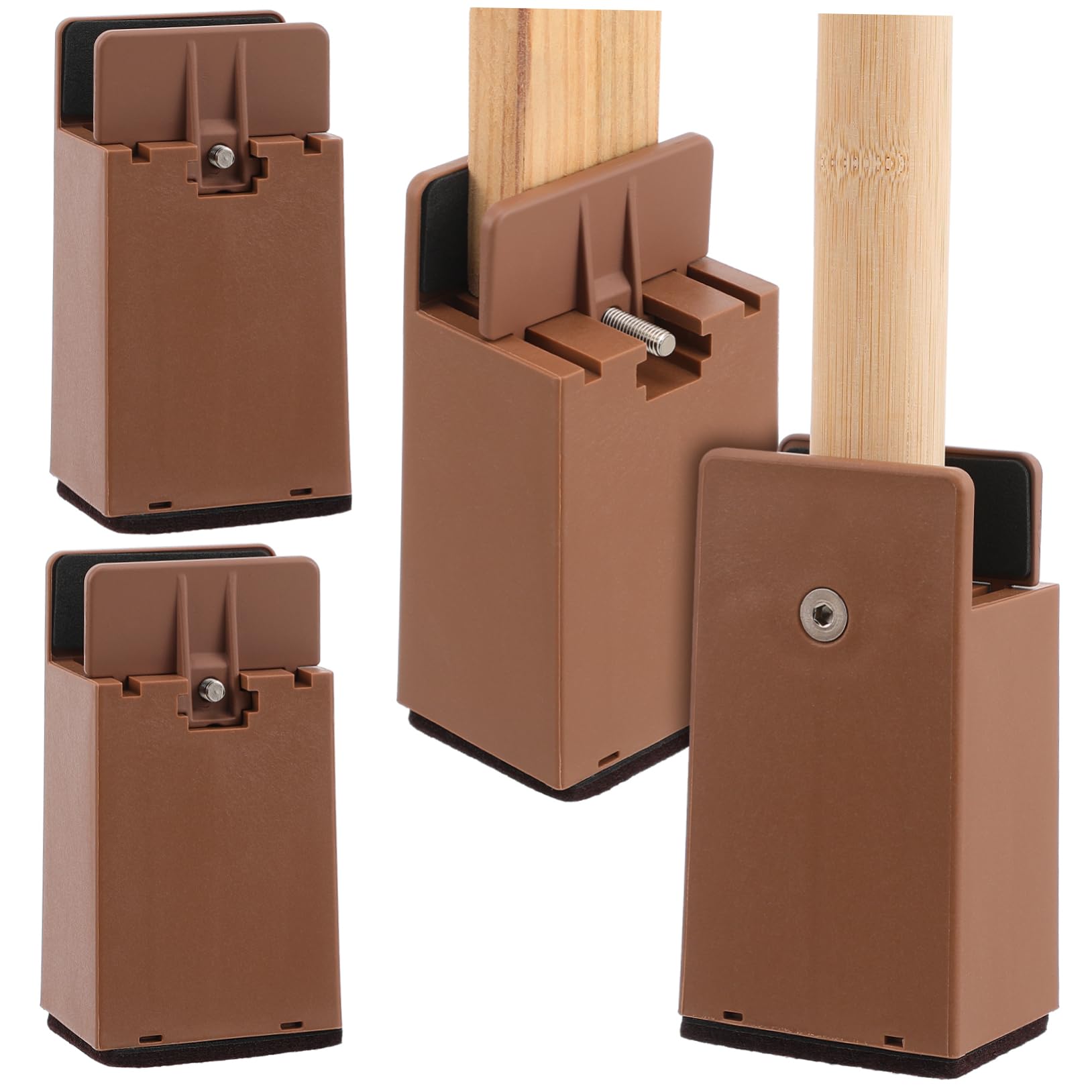 OUNONA Elegant Brown Table and Chair Leg Covers Furniture Risers Bed Frame Risers Desk