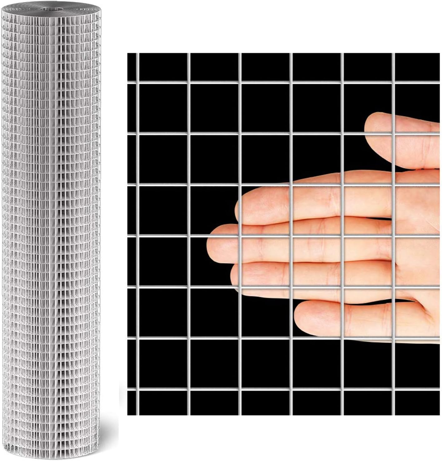 Stainless Steel Welded Wire Mesh - 1/2 Inch Square Hardware Cloth for Chicken Coop, Rabbit Enclosure, Garden Fruit Cage - 1.2m x 8m (47.2in x 26.2ft) - Easy to Cut, Durable, Rust-Resistant