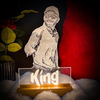 Virat Kohli Themed LED Table Lamp - Warm White Light, Cricketer Inspired 3D Illusion Night Light, Perfect for Home, Office, or Gift(22X14) cm