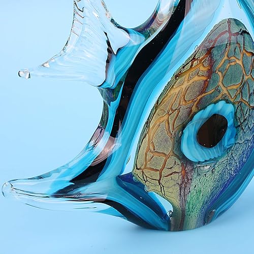 Miniatura 4 de Hophen - Figura decorativa de pez de ángel tropical soplado hecho a mano, escultura de animales marinos, decoración del hogar, estatua