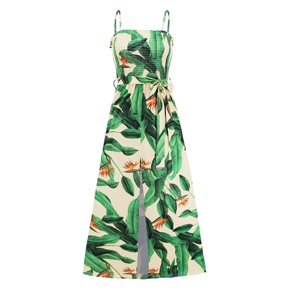 RAINCL Floral Women Dresses Printed Spaghetti Strap Long