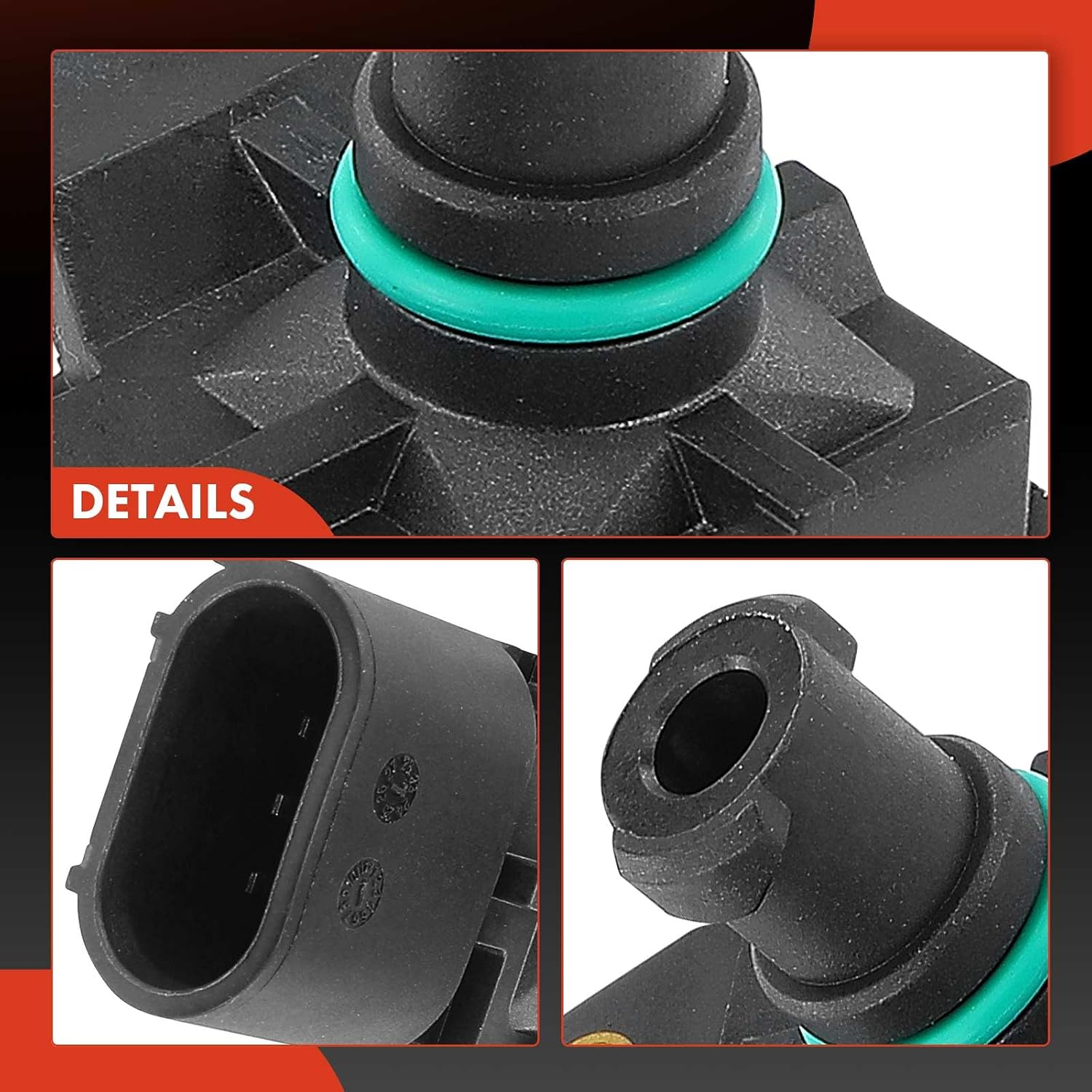 A-Premium Manifold Pressure (MAP) Sensor [3 Pins] Compatible with Jeep Grand Cherokee 2017 6.4L & Ram 2500 2017-2018 5.7L & Dodge Charger 2017 6.4L, Journey 2017-2019 2.4L, Challenger 2017-2023 6.4L