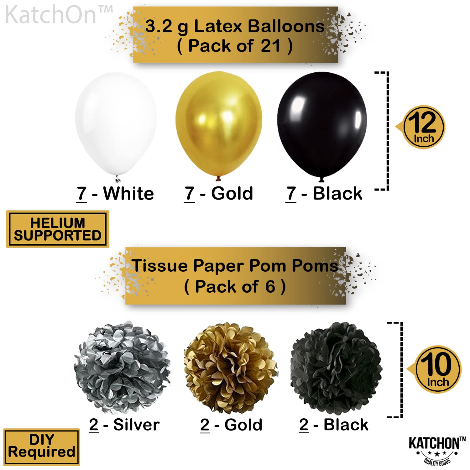 Buy Black and Gold Graduation Party Decorations 2022 Pack of 43