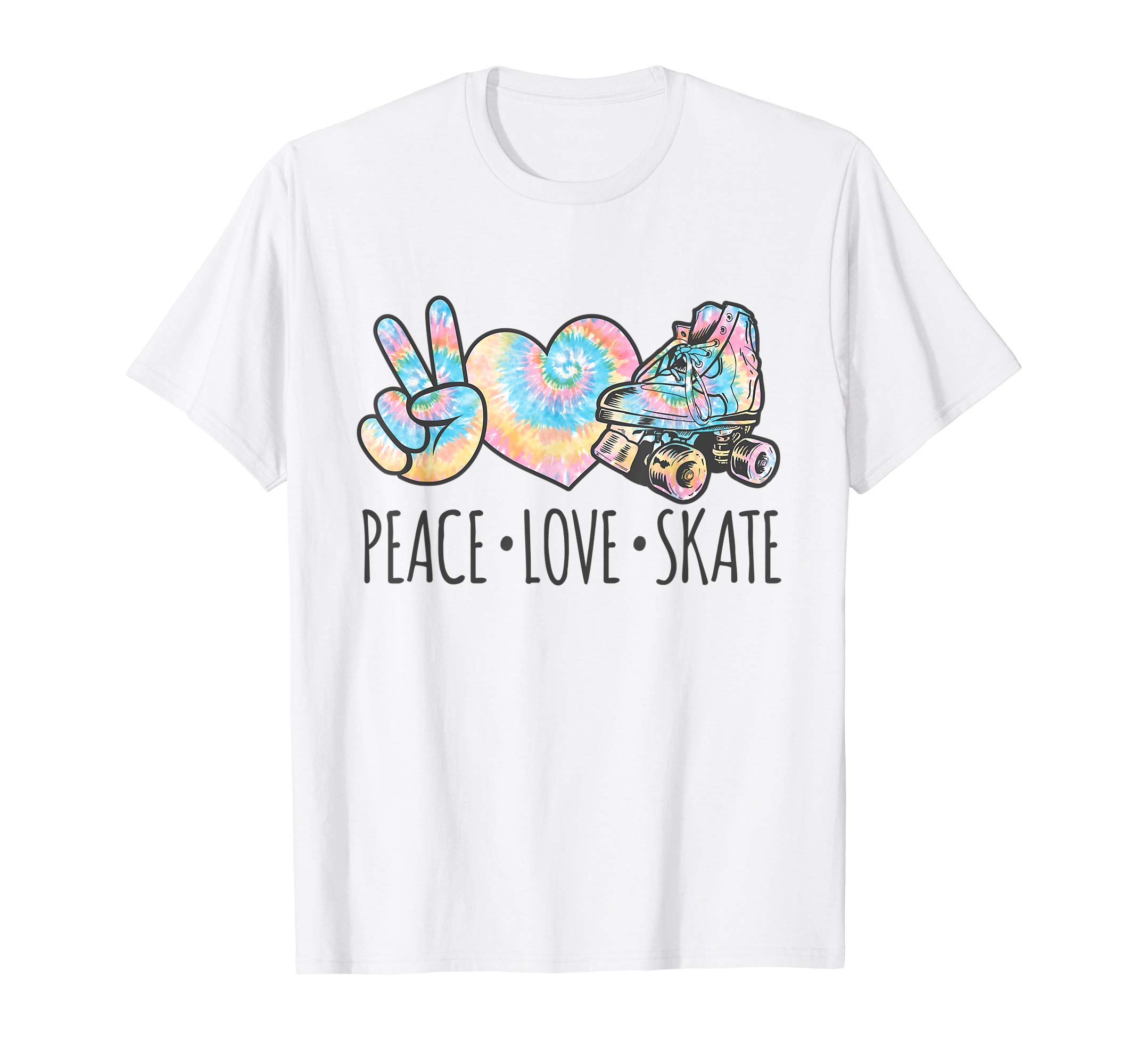 Peace Love Roller Skater Gift Co.Tie Dye Roller Skating for Teen Girls | Peace Love Skate T-ShirtOEKO-TEX STANDARD 100