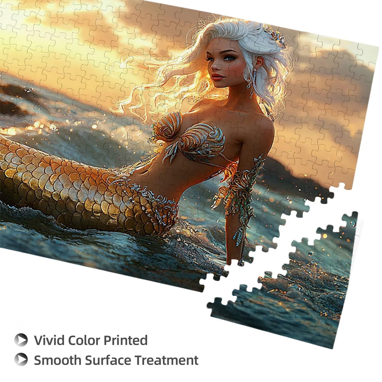 Puzzle para Adultos 1692 Piezas, Sirena Puzzle, Difícil, Desafiante, Rompecabezas Encajan Perfectamente, Letras en la Parte Posterior, sin Polvo, Regalo para Personas Mayores (179x31cm) v-702