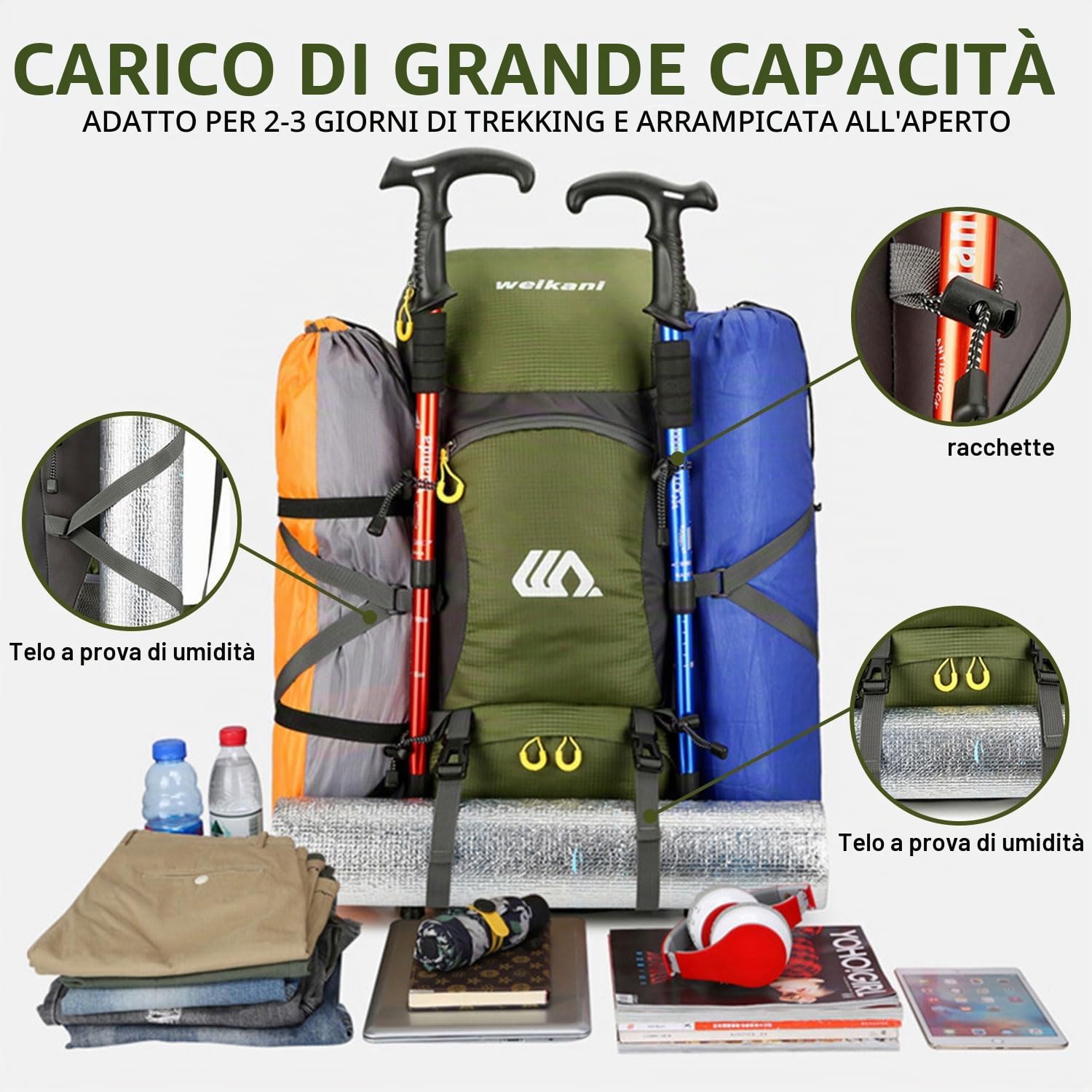 Favuit Zaino da trekking da 30 l, da uomo e da donna, ultraleggero, pieghevole, da viaggio, per escursioni, arrampicata, per viaggi, alpinismo, campeggio, attività all'aperto, viaggi, sport