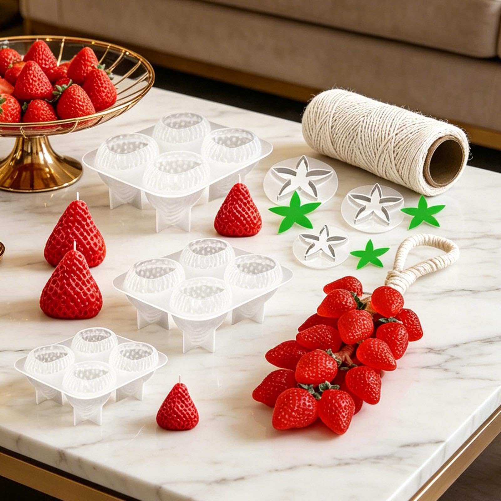 Forma de fresa para jabón, molde para jabón y perfumado – Forma de chocolate, para manualidades, escayola, de resina, artesanía de hielo, casa, apartamento, granja,