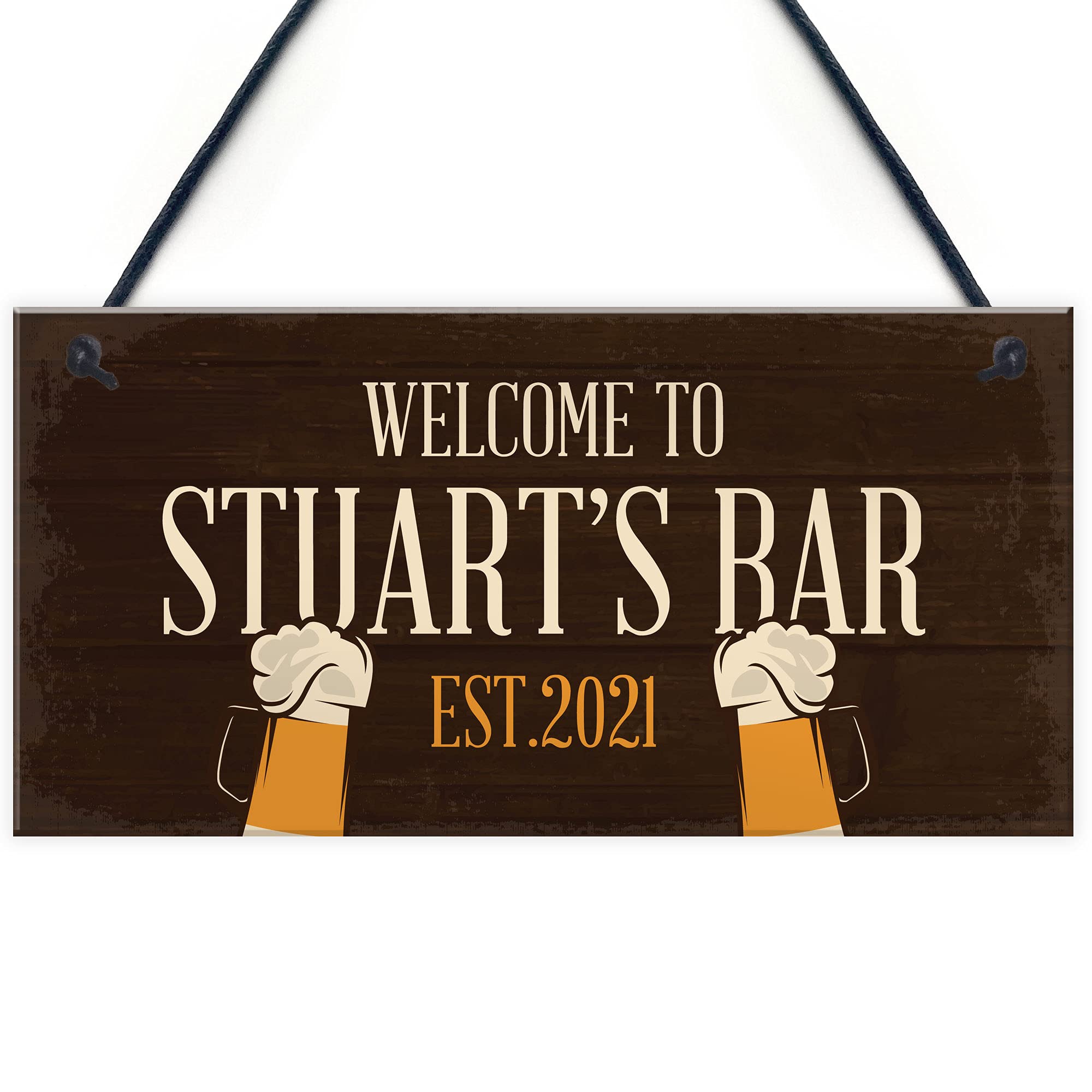 Red Ocean Personalised Bar Sign Gift For Him Novelty Man Cave Fathers Day Gift For Dad