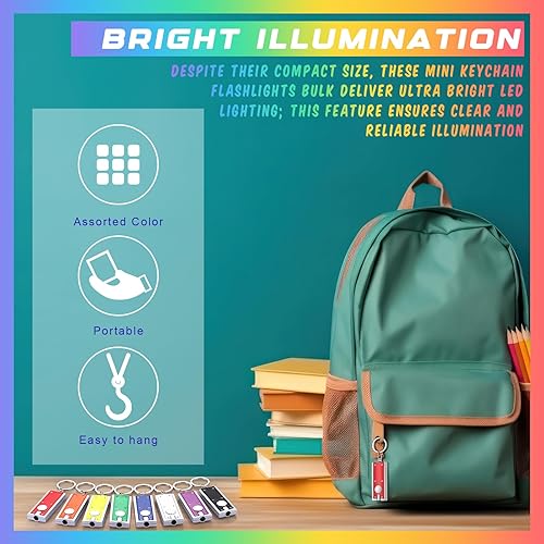 Miniatura 3 de 8 llaveros mini linternas a granel de colores surtidos LED llavero para actividades de campamento al aire libre, equipo al aire libre, fiesta
